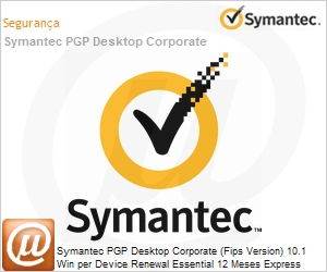 KGEAWZZ0-ER1EC - Symantec PGP Desktop Corporate (Fips Version) 10.1 Win per Device Renewal Essential 12 Meses Express Band C 