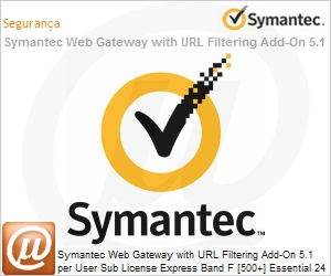 LC4BOZS0-EI2EF - Symantec Web Gateway with URL Filtering Add-On 5.1 per User Sub License Express Band F [500+] Essential 24 Meses 