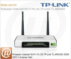 TL-MR3420 - Roteador Internet Wi-Fi 11n 3G TP-Link TL-MR3420 300M QSS 2 Antenas 3dbi