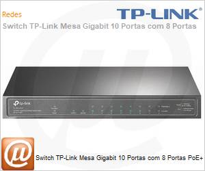 TL-SG1210P - Switch TP-Link Mesa Gigabit 10 Portas com 8 Portas PoE+ 