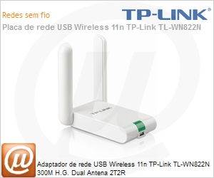 TL-WN822N - Adaptador de rede USB Wi-Fi 11n TP-Link TL-WN822N 300M H.G. Dual Antena 2T2R