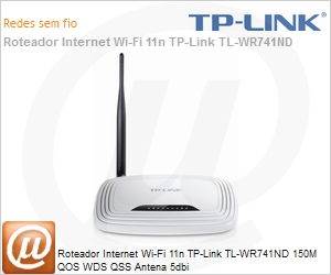 TL-WR741ND - Roteador Internet Wi-Fi 11n TP-Link TL-WR741ND 150M QOS WDS QSS Antena 5dbi