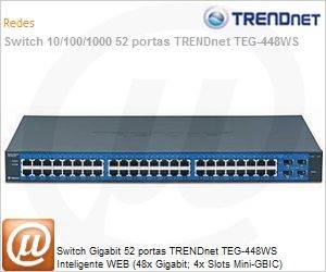 TEG-448WS - Switch Gigabit 52 portas TRENDnet TEG-448WS Inteligente WEB (48x Gigabit; 4x Slots Mini-GBIC) Gerencivel Expansvel