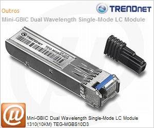 TEG-MGBS10D3 - Mini-GBIC Dual Wavelength Single-Mode LC Module 1310(10KM) TEG-MGBS10D3