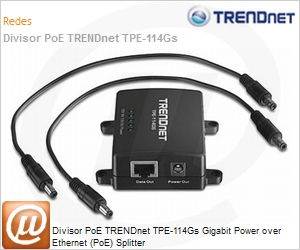 TPE-114GS - Divisor PoE TRENDnet TPE-114Gs Gigabit Power over Ethernet (PoE) Splitter