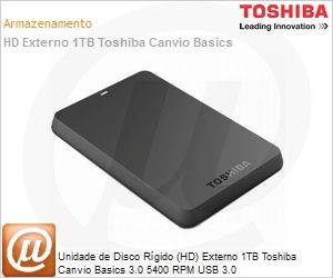 HDTB210XK3BA - Unidade de Disco Rgido (HD) Externo 1TB Toshiba Canvio Basics 3.0 5400 RPM USB 3.0