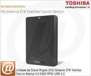 HDTB220XK3CA - Unidade de Disco Rgido (HD) Externo 2TB Toshiba Canvio Basics 3.0 5400 RPM USB 3.0