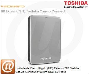 HDTC720XS3C1 - Unidade de Disco Rgido (HD) Externo 2TB Toshiba Canvio Connect 5400rpm USB 3.0 Prata