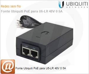 POE-48-24W-G - Fonte Ubiquiti PoE para U6-LR 48V 0 5A