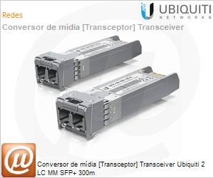UACCOMMM10GD2 - Conversor de mdia [Transceptor] Transceiver Ubiquiti 2 LC MM SFP+ 300m