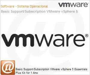 VS5ESPBUNGSSSC - Basic Support/Subscription VMware vSphere 5 Essentials Plus Kit for 1 Ano 