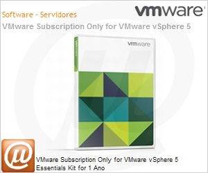 VS5ESSLSUBC - VMware Subscription Only for VMware vSphere 5 Essentials Kit for 1 Ano 