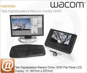 CINTIQ12WX - Tela Digitalizadora Wacom Cintiq 12WX Flat Panel LCD Display 12" (407mm x 257mm)