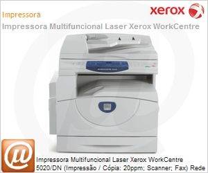 100S12656 - Impressora Multifuncional Laser Xerox WorkCentre 5020/DN (Impresso / Cpia: 20ppm; Scanner; Fax) Rede Duplex