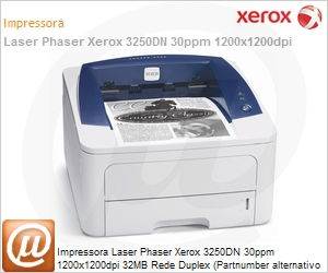 325D-MO-NO - Impressora Laser Phaser Xerox 3250DN 30ppm 1200x1200dpi 32MB Rede Duplex (Partnumber alternativo 100N02632)