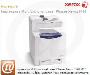6128-MO-NO - Impressora Multifuncional Laser Phaser Xerox 6128 MFP (Impressão / Cópia; Scanner; Fax) Partnumber alternativo 100S12858