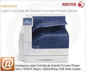 7800-DN-MO-NO - Impressora Laser Colorida de Grande Formato Phaser Xerox 7800DN 45ppm 1200x2400dpi 2GB Rede Duplex HD 160GB A3 225.000 imagens/mês