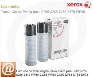 006R01007NO - Cartucho de toner original Xerox Preto para D265 S265 S255 S470 WP65 CC65 WP90 CC90 DP65 DT65 DP75 DT75 DT76 DP90 Caixa com 2 Unidades. Durabilidade at 56.000 pginas.