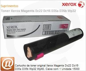 006R01124NO - Cartucho de toner original Xerox Magenta Dc22 Dc16 D35a D35b Wp32 Wp40. Caixa com 1 Unidade 15000 pginas