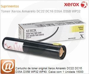 006R01125NO - Cartucho de toner original Xerox Amarelo DC22 DC16 D35A D35B WP32 WP40. Caixa com 1 Unidade 15000 pginas