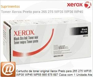 006R01146-NO - Cartucho de toner original Xerox Preto para 265 275 WP35 WP36 WP45 WP55 665 675 687 Caixa com 1 Unidade Ate 100.000 pginas