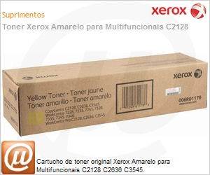006R01178NO - Cartucho de toner original Xerox Amarelo para Multifuncionais C2128 C2636 C3545.