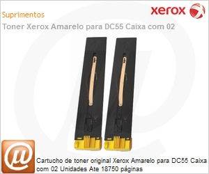 006R01250-NO - Cartucho de toner original Xerox Amarelo para DC55 Caixa com 02 Unidades Ate 18750 pginas