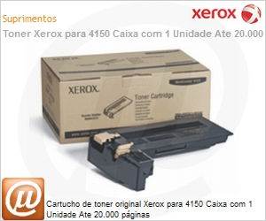 006R01276-NO - Cartucho de toner original Xerox para 4150 Caixa com 1 Unidade Ate 20.000 pginas