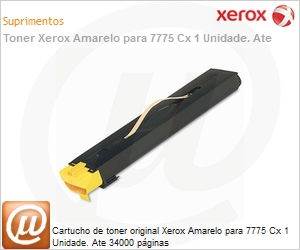 006R01406-NO - Cartucho de toner original Xerox Amarelo para 7775 Cx 1 Unidade. Ate 34000 pginas