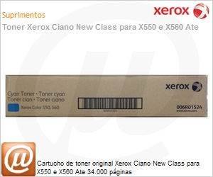 006R01532NO - Cartucho de toner original Xerox Ciano New Class para X550 e X560 at 34.000 pginas