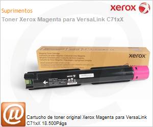 006R01830NO - Cartucho de toner original Xerox Magenta para VersaLink C71xX 18.500Pgs 