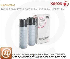 106R00395NO - Cartucho de toner original Xerox Preto para D265 S265 S255 S470 WP65 CC65 WP90 CC90 DP65 DT65 DP75 DT75 DT76 DP90 Caixa com 2 Unidades at 56.000 pginas