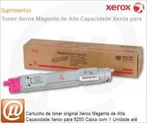 106R00673NO - Cartucho de toner original Xerox Magenta de Alta Capacidade Xerox para 6250 Caixa com 1 Unidade at 8000 pginas