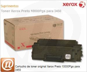 106R00688NO - Cartucho de toner original Xerox Preto 10000Pgs para 3450
