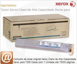 106R01111NO - Cartucho de toner original Xerox Ciano de Alta Capacidade Xerox para 7300 Caixa com 1 Unidade at 15000 pginas