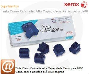 106R01128NO - Tinta Ciano Colorstix Alta Capacidade Xerox para 8200 Caixa com 5 Bastes at 7000 pginas