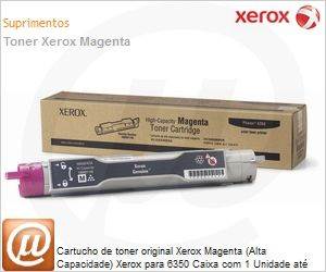 106R01145NO - Cartucho de toner original Xerox Magenta (Alta Capacidade) Xerox para 6350 Caixa com 1 Unidade at 10000 pginas