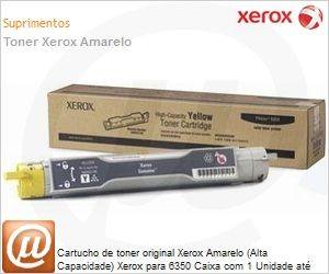 106R01146NO - Cartucho de toner original Xerox Amarelo (Alta Capacidade) Xerox para 6350 Caixa com 1 Unidade at 10000 pginas