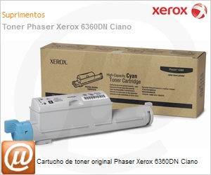 106R01218NO - Cartucho de toner original Phaser Xerox 6360DN Ciano