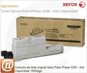 106R01221NO - Cartucho de toner original Xerox Preto Phaser 6360 - Alta Capacidade 10000pgs