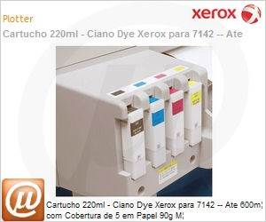 106R01301-NO - Cartucho 220ml - Ciano Dye Xerox para 7142 -- Ate 600m com Cobertura de 5 em Papel 90g M