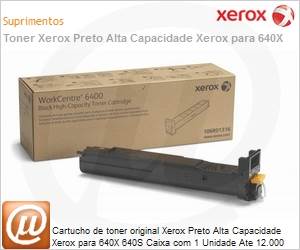 106R01316-NO - Cartucho de toner original Xerox Preto Alta Capacidade Xerox para 640X 640S Caixa com 1 Unidade Ate 12.000 Pagina