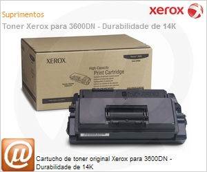 106R01371-NO - Cartucho de toner original Xerox para 3600DN - Durabilidade de 14K