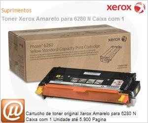 106R01402NO - Cartucho de toner original Xerox Amarelo para 6280 N Caixa com 1 Unidade at 5.900 Pagina