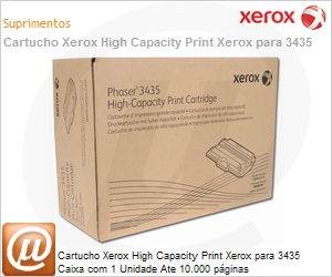 106R01415-NO - Cartucho Xerox High Capacity Print Xerox para 3435 Caixa com 1 Unidade Ate 10.000 pginas