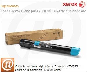 106R01443NO - Cartucho de toner original Xerox Ciano para 7500 DN Caixa de 1Unidade at 17.800 Pagina