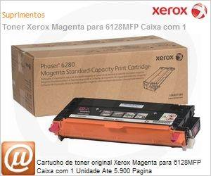 106R01457-NO - Cartucho de toner original Xerox Magenta para 6128MFP Caixa com 1 Unidade Ate 5.900 Pagina