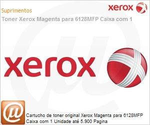 106R01457NO - Cartucho de toner original Xerox Magenta para 6128MFP Caixa com 1 Unidade at 5.900 Pagina