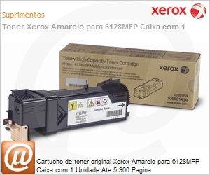 106R01458-NO - Cartucho de toner original Xerox Amarelo para 6128MFP Caixa com 1 Unidade Ate 5.900 Pagina
