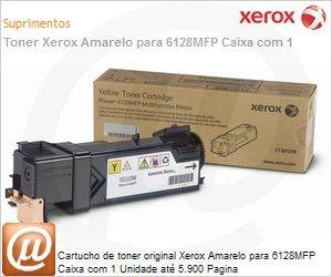 106R01458NO - Cartucho de toner original Xerox Amarelo para 6128MFP Caixa com 1 Unidade at 5.900 Pagina